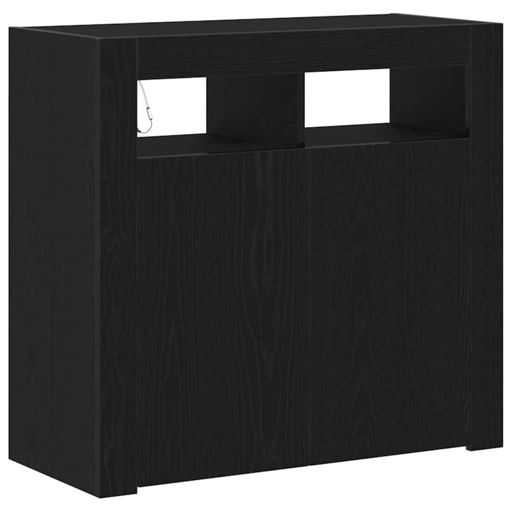 Aparador - Mueble de almacenamiento 80 Negro/ Madera