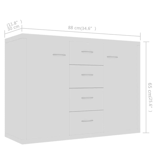 Aparador - Bufete - Móvei de apoio 88x30x65 cm contraplacado branco pt2528