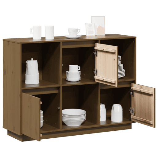 Aparador - Bufete - Móvei de apoioe 110,5x35x80 cm pinho maciço castanho mel pt3983