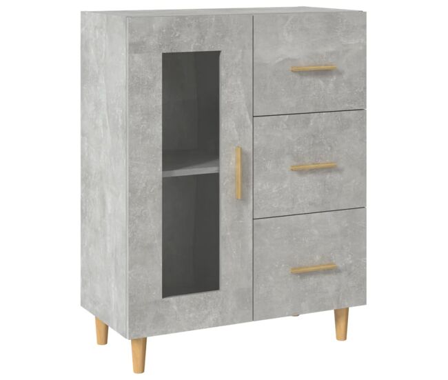 Aparador - mueble de almacenamiento de madera de ingeniería gris hormigón 69,5x34x90 cm es3322