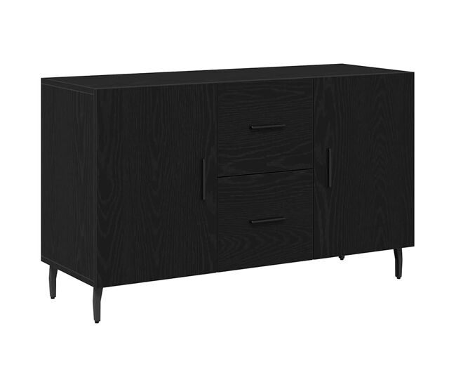 Aparador - mueble de almacenamiento roble negro 100 x 36 x 60 cm madera de ingeniería es4946