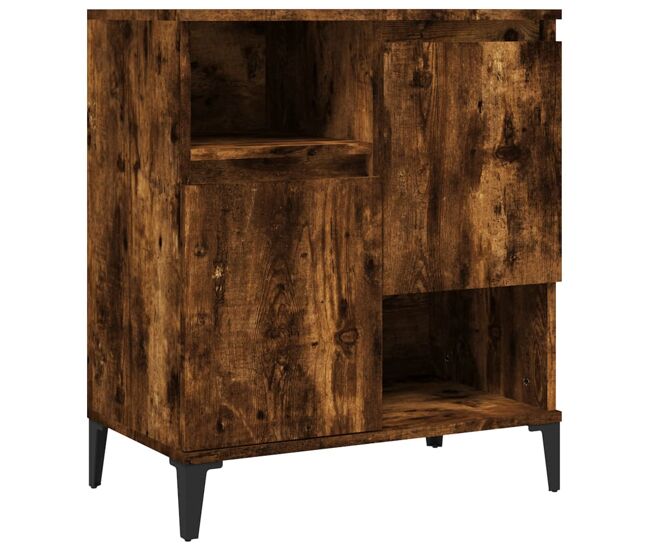 Aparador - mueble de almacenamiento madera contrachapada color roble ahumado 60x35x70 cm es4244