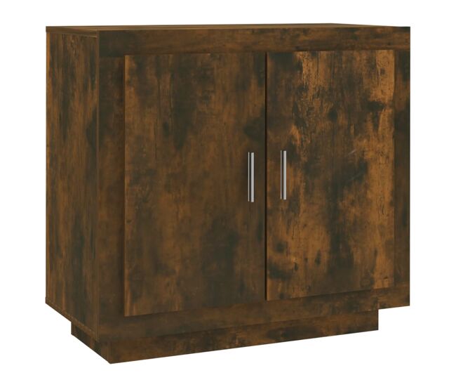 Aparador - mueble de almacenamiento madera contrachapada color roble ahumado 80x40x75 cm es4276