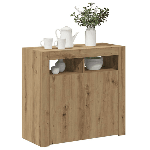 Aparador - Bufete - Móvei de apoio com LED 80x35x75 cm deriv. madeira carvalho artisiano pt4213