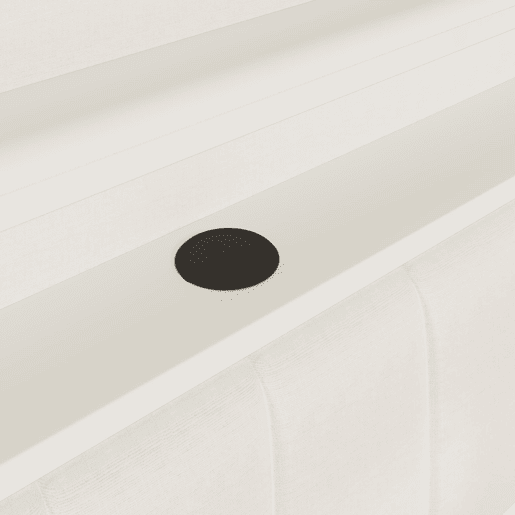 Cama nido estofada 140x200 - USB, LED, secretária - Branco