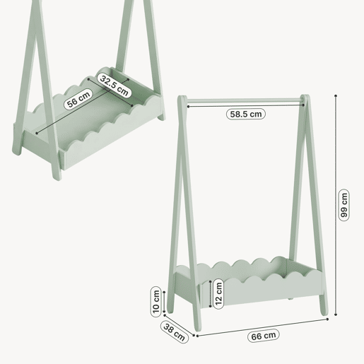 Bengaleiro de criança Vestnes MDF 99x66x38 cm Verde menta en.casa Bengaleiro de criança Vestnes MDF 99x66x38 cm Verde menta en.casa