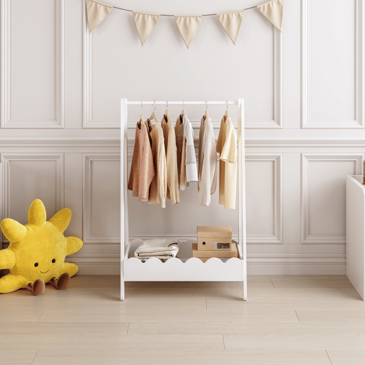 Bengaleiro de criança Vestnes MDF 99x66x38 cm Branco en.casa
