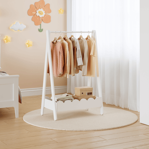 Bengaleiro de criança Vestnes MDF 99x66x38 cm Branco en.casa
