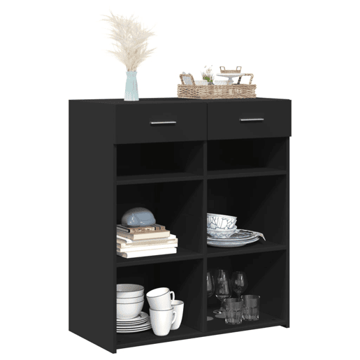 Aparador - Bufete - Móvei de apoio 80x42,5x93 cm cm derivados de madeira preto pt3559