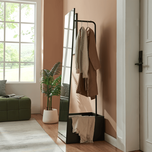 Espelho de corpo inteiro Saden com suporte 165x40x51cm Preto en.casa