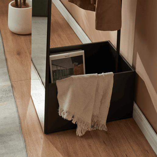 Espelho de corpo inteiro Saden com suporte 165x40x51cm Preto en.casa