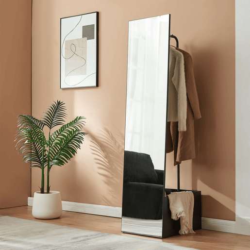 Espelho de corpo inteiro Saden com suporte 165x40x51cm Preto en.casa