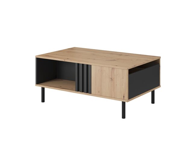 Mesa de centro madis 101x60x44 beige, negro