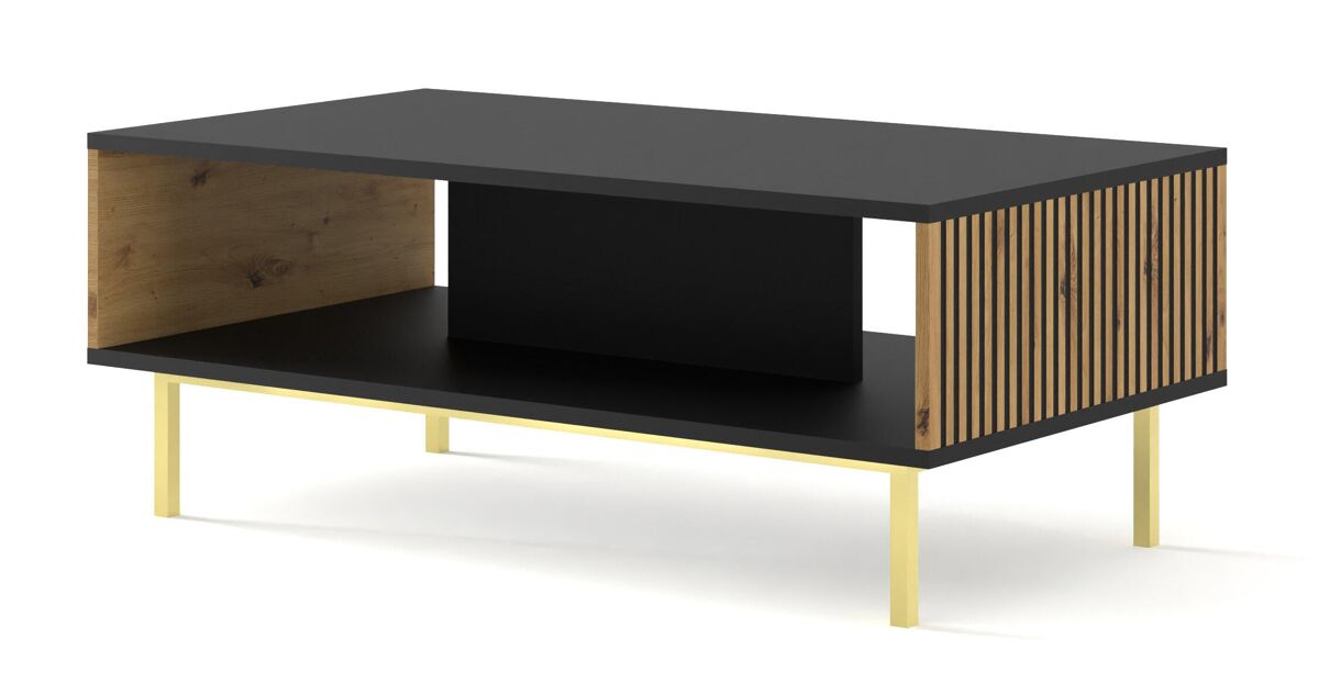 mesa de centro ravenna f 90x60x45 negro beige dorado