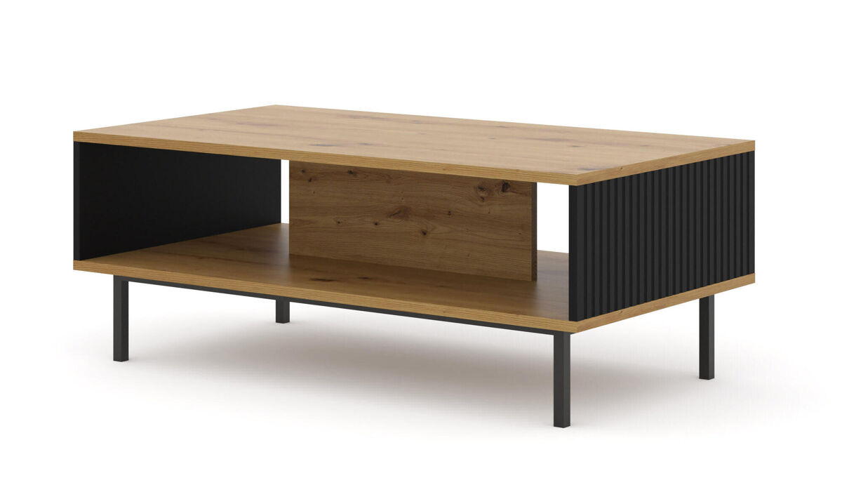 Mesa de centro ravenna b 90x60x45 beige, negro
