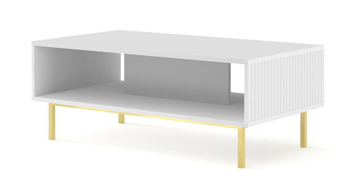 Mesa de centro ravenna b 90x60x45 blanco, dorado