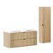 Conjunto mueble lavabo individual encastrado y columna Mila Conjunto mueble lavabo individual encastrado y columna Mila Roble