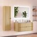 Conjunto mueble lavabo individual encastrado y columna Mila Conjunto mueble lavabo individual encastrado y columna Mila Roble