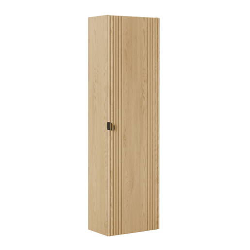 Conjunto móvel lavatório simples embutido 120 cm e coluna Mila Madeira