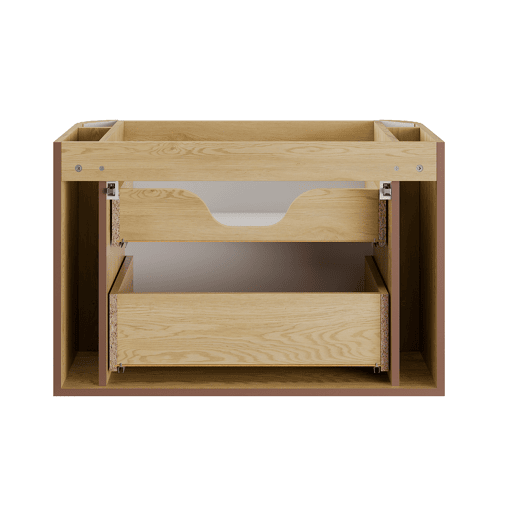 Conjunto móvel lavatório simples 80 cm e coluna Mila Madeira
