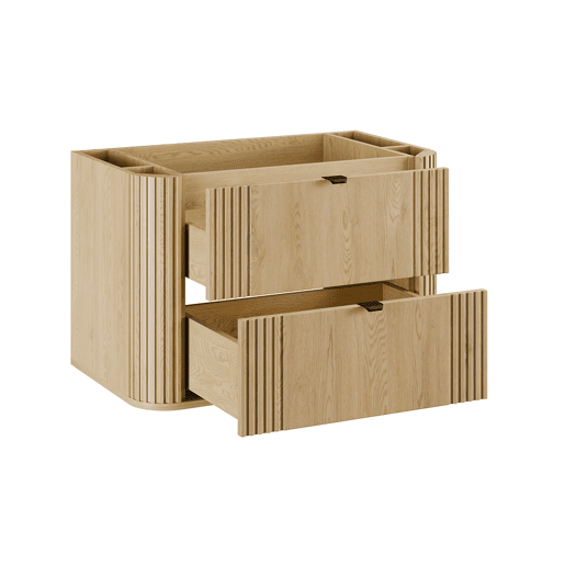 Conjunto móvel toucador 80 cm e coluna Mila Madeira