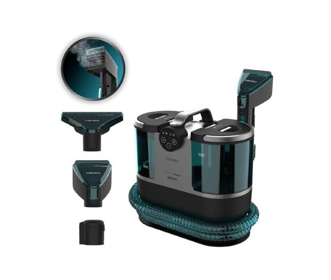 Cecotec limpiador aspirador de tapicerias y alfombras conga 7000 carpet&spot clean steam xxl, 1700w, limpieza 3en1