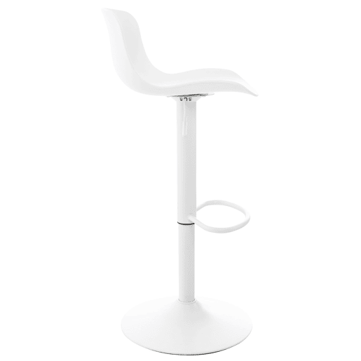 Conjunto de 4 banquetas de bar com altura ajustável e assento giratório estrutura em plástico branco e metal 10_0004491