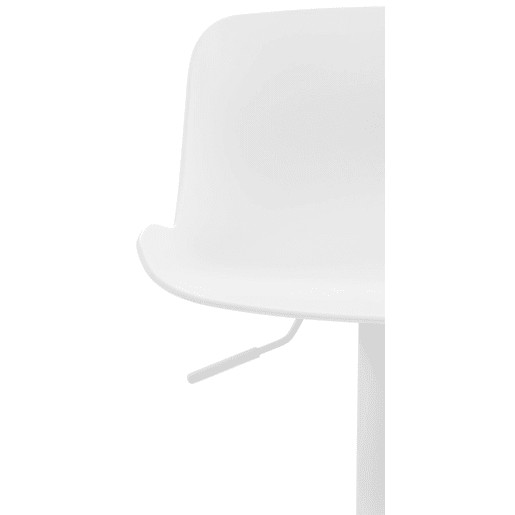 Conjunto de 4 banquetas de bar com altura ajustável e assento giratório estrutura em plástico branco e metal 10_0004491
