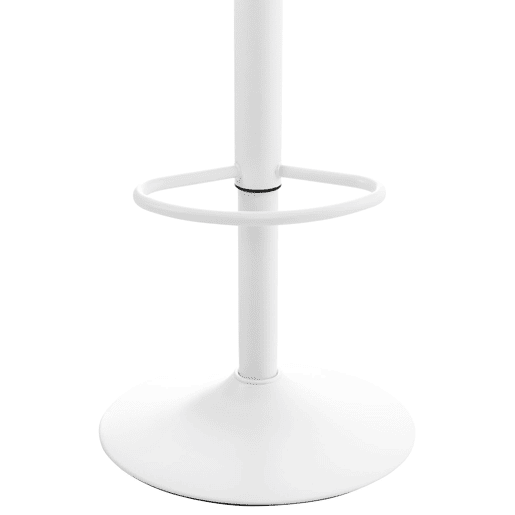 Conjunto de 4 banquetas de bar com altura ajustável e assento giratório estrutura em plástico branco e metal 10_0004491