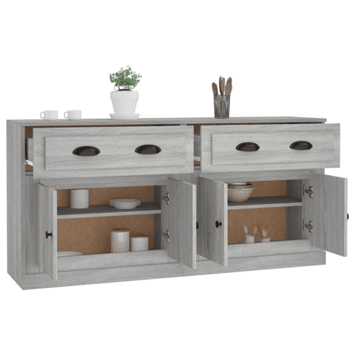 Aparadores - Bufetes - Móveis de apoio 2 pcs derivados de madeira cinzento sonoma pt5095