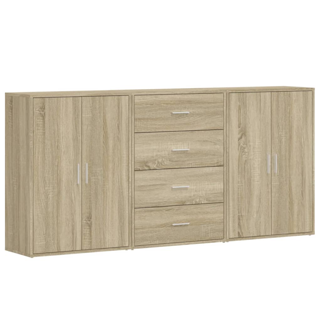 Aparador - Mueble de almacenamiento 3 uds 60 Madera Clara