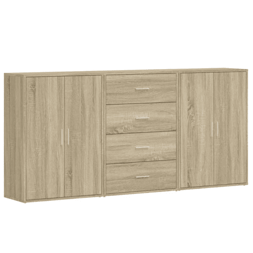 Aparadores - Bufetes - Móveis de apoio 3 pcs 60x31x84 cm derivados madeira carvalho sonoma pt5326