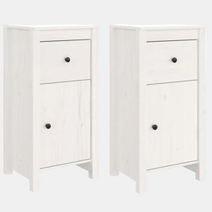 Aparadores - Bufetes - Móveis de apoio 2 pcs 40x35x80 cm madeira de pinho maciça branco pt5243