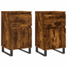 Aparadores - Bufetes - Móveis de apoio 2 pcs 40x35x70 cm derivados madeira carvalho fumado pt5218