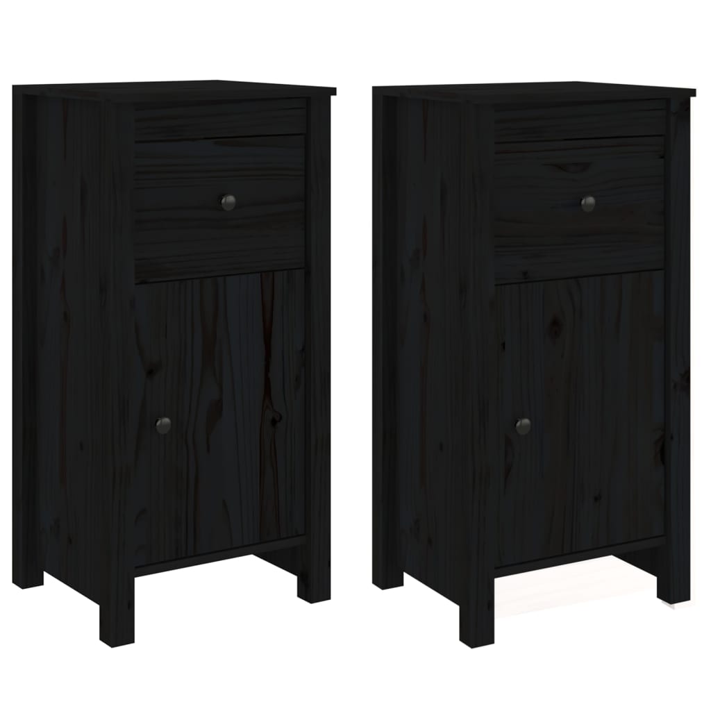 Aparador - Mueble de almacenamiento 2 uds 40 Negro