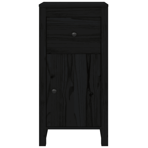 Aparadores - Bufetes - Móveis de apoio 2 pcs 40x35x80 cm madeira de pinho maciça preto pt5252