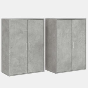 Aparadores - Bufetes - Móveis de apoio 2 pcs 60x31x84 cm derivados madeira cinzento cimento pt5186