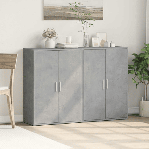 Aparadores - Bufetes - Móveis de apoio 2 pcs 60x31x84 cm derivados madeira cinzento cimento pt5186