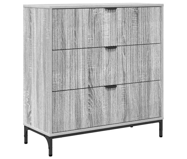 Aparador - mueble de almacenamiento gris sonoma 79,5 x 33 x 82 cm madera de ingeniería es4080