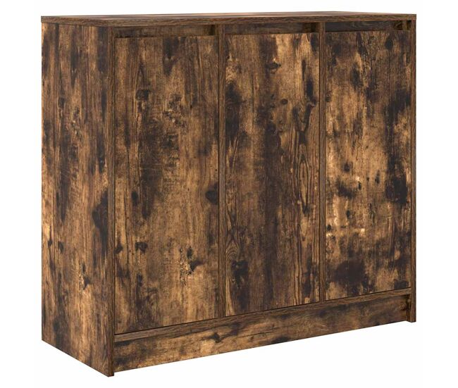 Aparador - mueble de almacenamiento roble ahumado 85x34x76 cm madera de ingeniería es4861