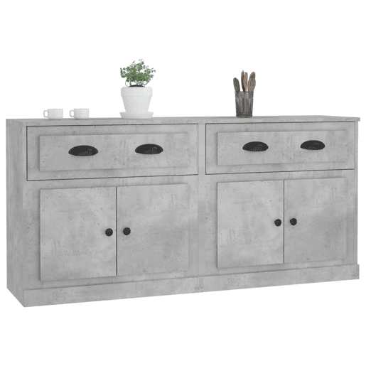 Aparadores - Bufetes - Móveis de apoio 2 pcs derivados de madeira cinzento cimento pt5119