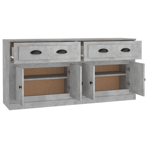 Aparadores - Bufetes - Móveis de apoio 2 pcs derivados de madeira cinzento cimento pt5119