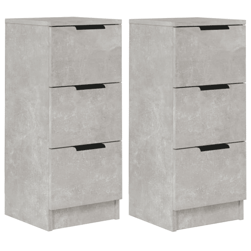 Aparadores - Bufetes - Móveis de apoio 2 pcs 30x30x70 cm madeira processada cinza cimento pt43