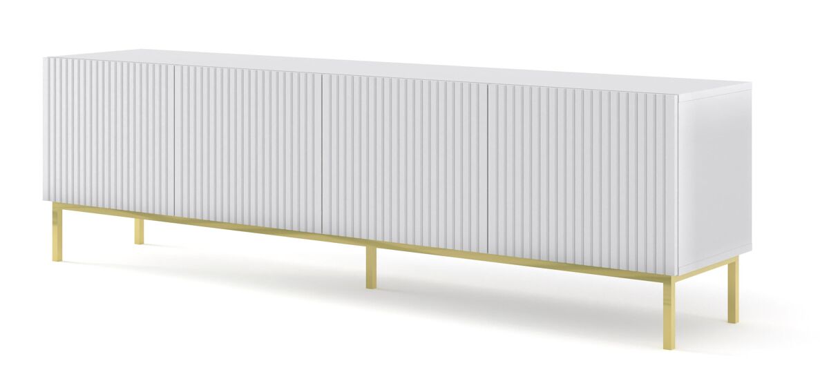 mueble de tv ravenna b 200x42x58 blanco dorado