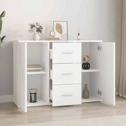 Aparador - Bufete - Móvei de apoio 91x29,5x65 cm derivados de madeira branco pt2440