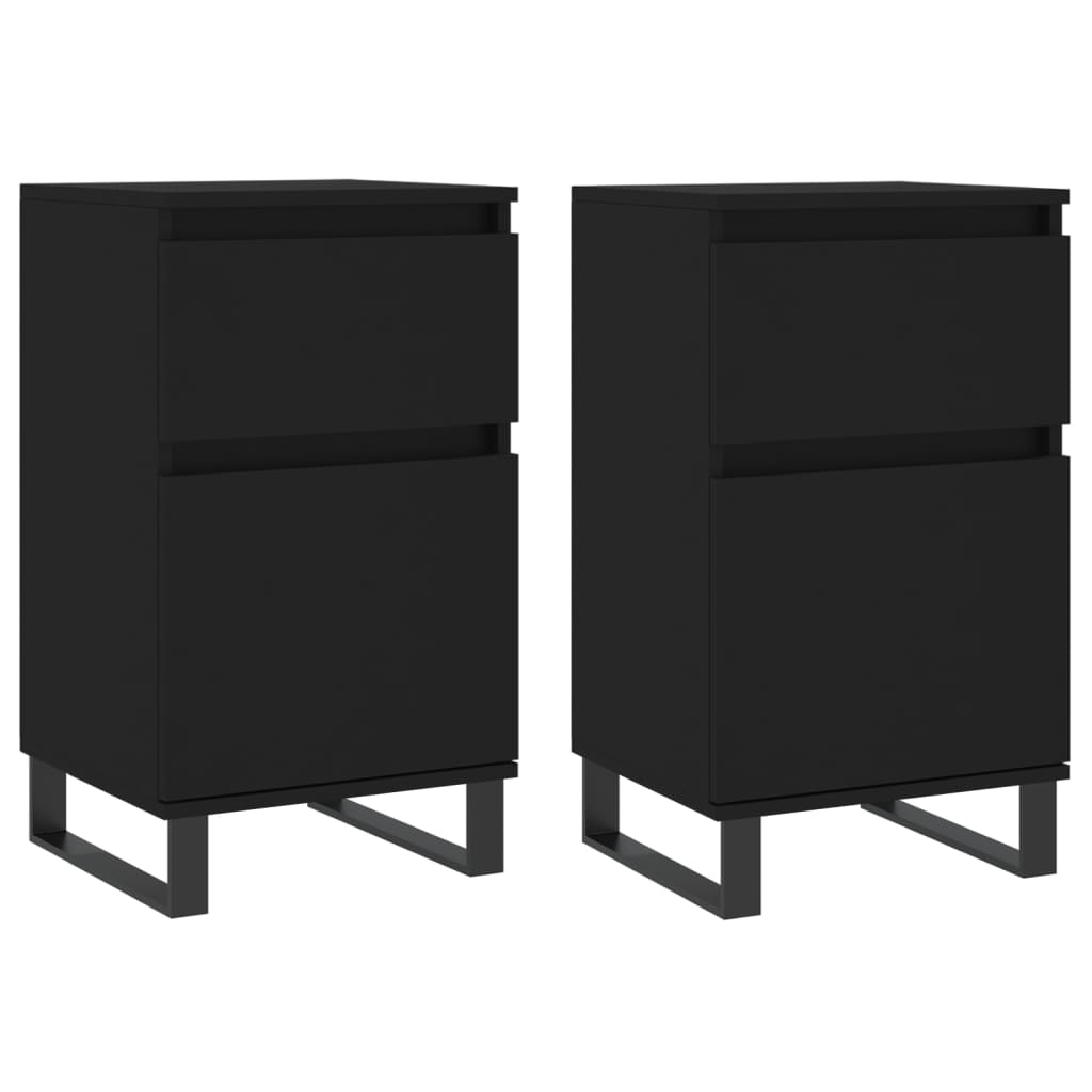 Aparador - Mueble de almacenamiento 2 uds 40 Negro