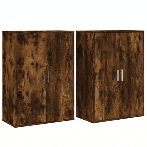 Aparadores - Bufetes - Móveis de apoio 2 pcs 60x31x84 cm derivados madeira carvalho fumado pt5220