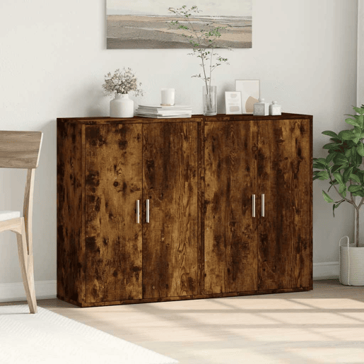 Aparadores - Bufetes - Móveis de apoio 2 pcs 60x31x84 cm derivados madeira carvalho fumado pt5220