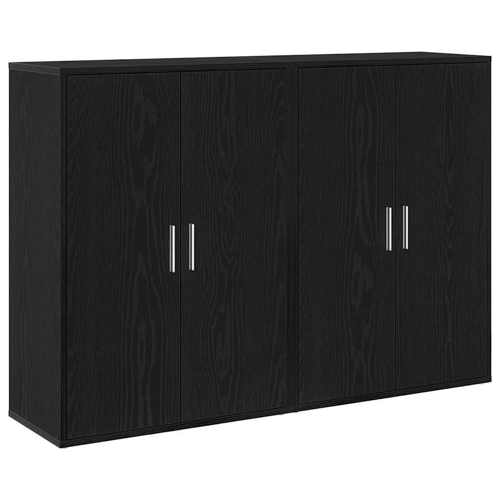 Aparador - Mueble de almacenamiento 2 uds 60 Negro