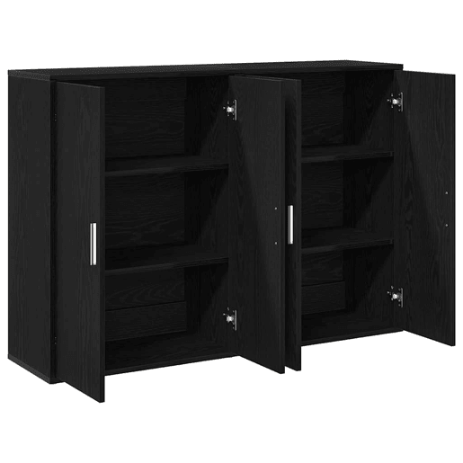 Bufete - Móvei de apoio 2 pcs Carvalho Preto 60 x 31 x 84 cm Madeira processada pt32